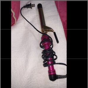Pink glitter curling iron